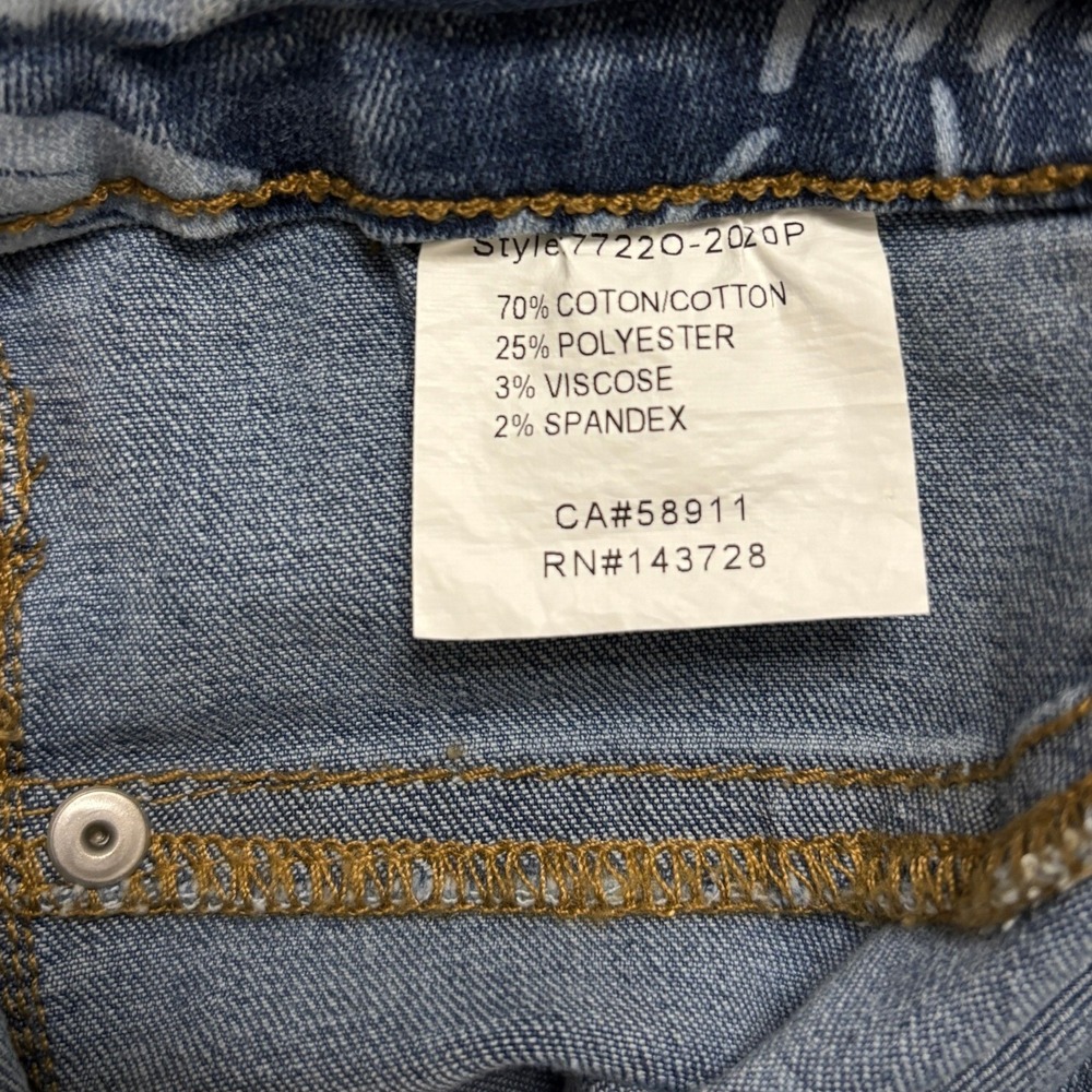 Tribal Jeans Audrey Mid-Rise Slim Capri Blue Floral Print Denim Pants 6 NEW - Picture 6 of 8